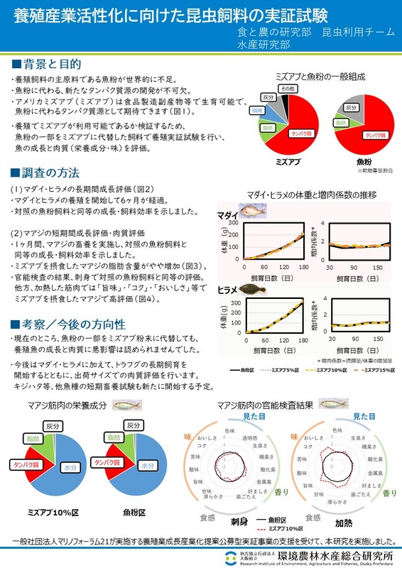 養殖産業活性化に向けた昆虫飼料の実証試験のポスター画像