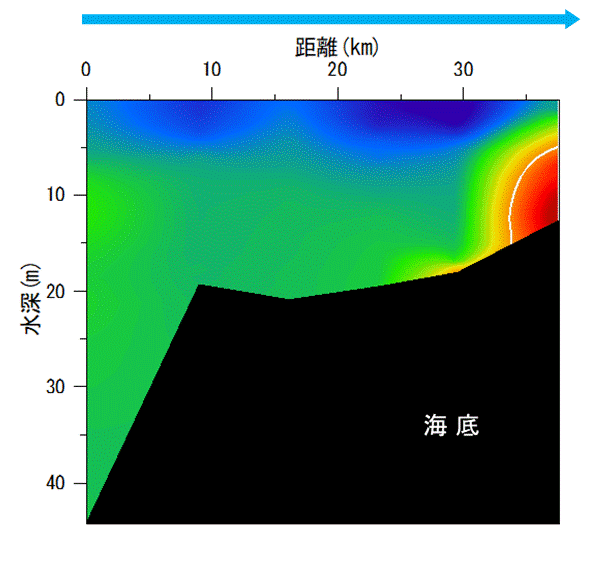 23年9月6日調査　湾奥部、湾東部で貧酸素水塊が確認されました。