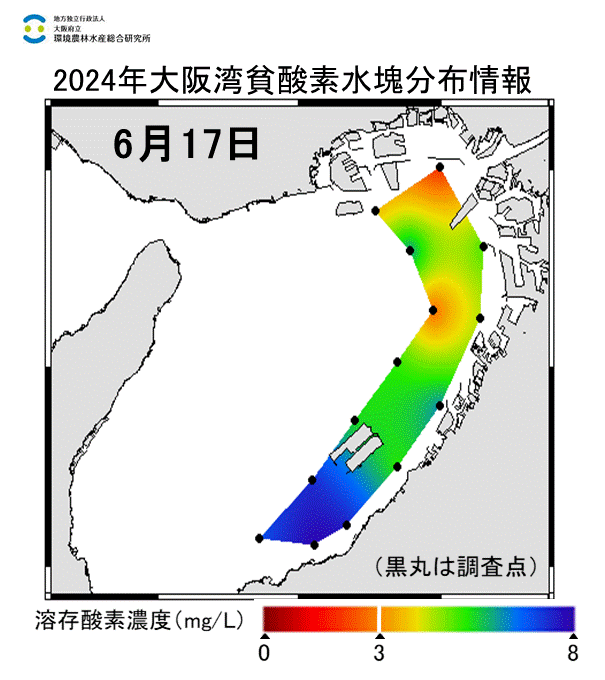 24年6月17日調査　貧酸素水塊が確認されました。