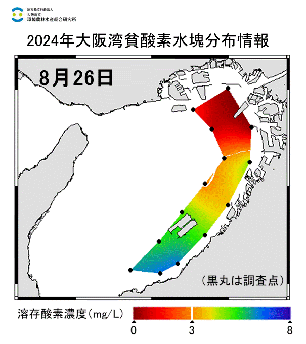 24年8月26日調査　貧酸素水塊が確認されました。
