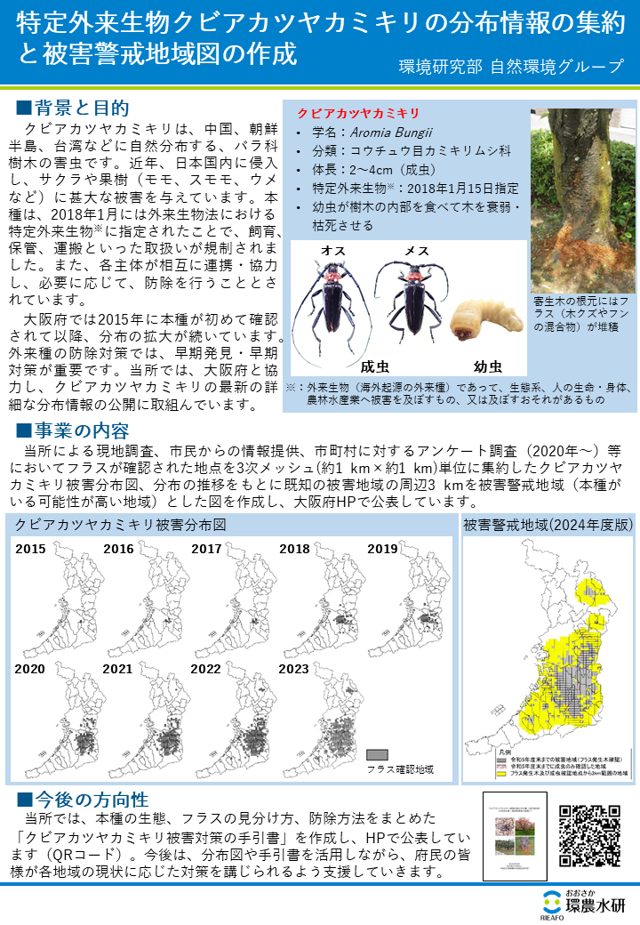 特定外来生物クビアカツヤカミキリの分布情報の集約と被害警戒地域図の作成