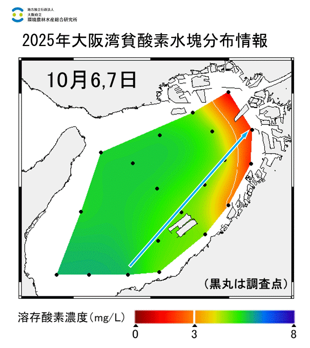 2025年10月6,7調査　貧酸素水塊が確認されました。