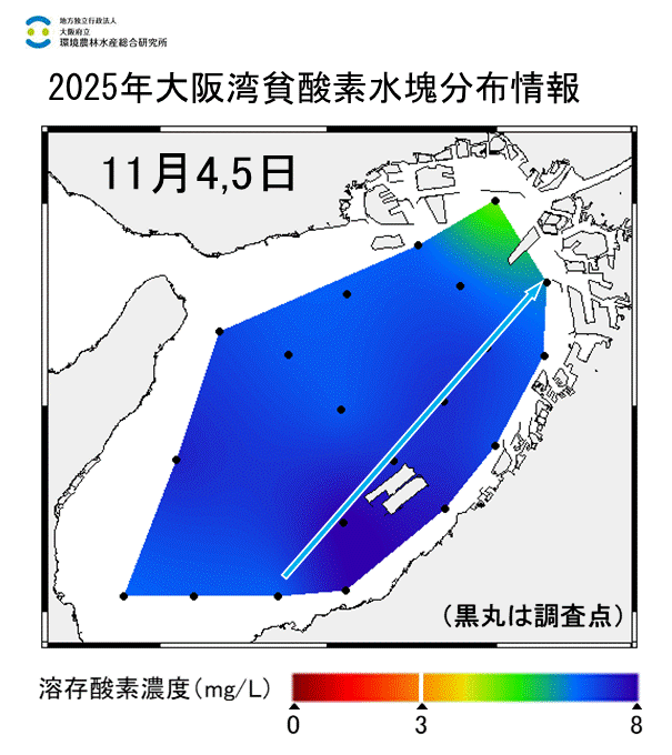 2025年11月4,5調査 貧酸素水塊は確認されませんでした。 2025年11月4,5調査 貧酸素水塊は確認されませんでした。
