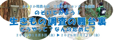 企画展_のぞいてみよう！生きもの調査の舞台裏～どうやって？なんのために？～