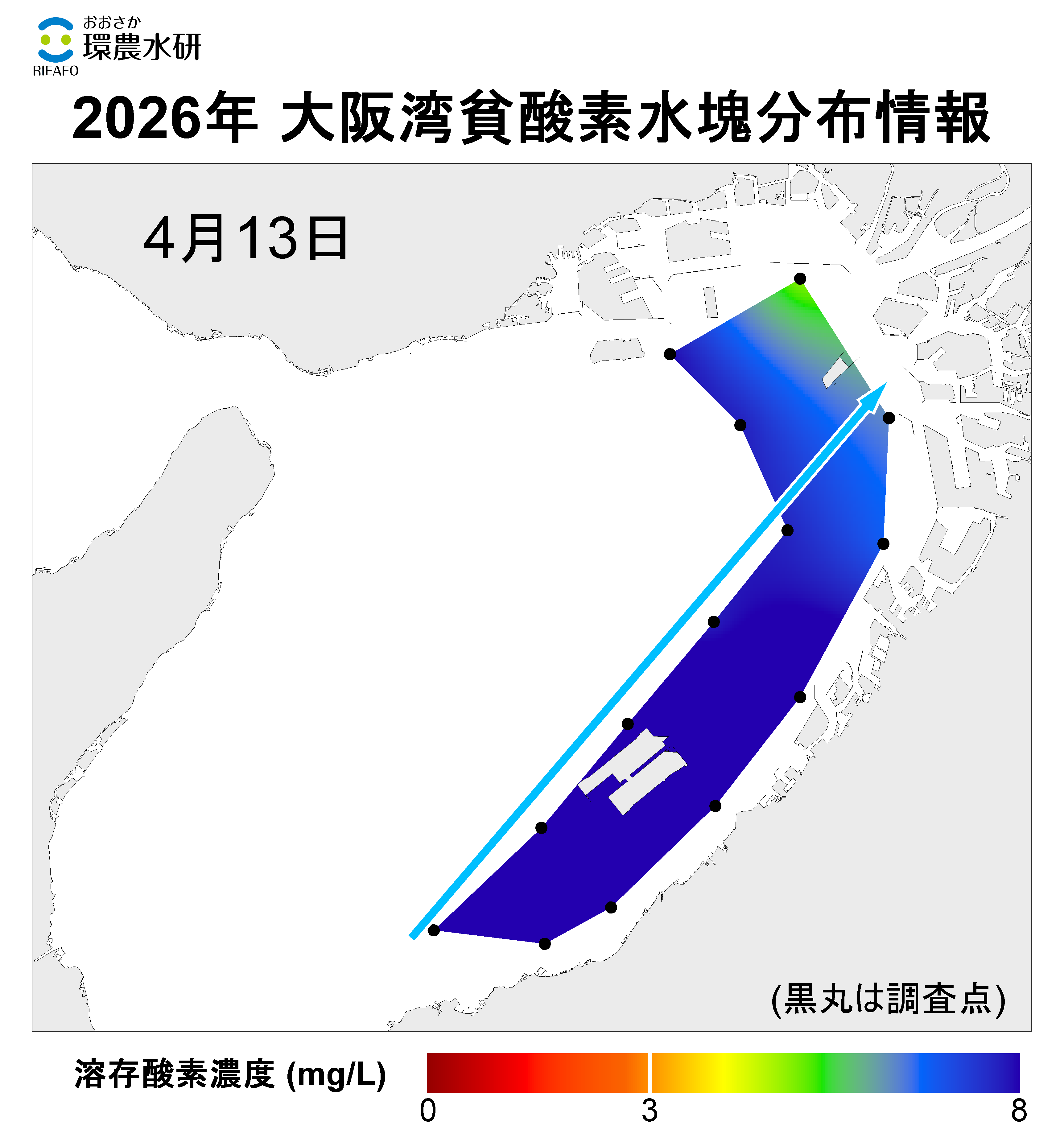 2025年4月13日調査　貧酸素水塊は確認されませんでした。