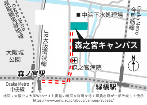 森ノ宮駅から会場へのアクセス